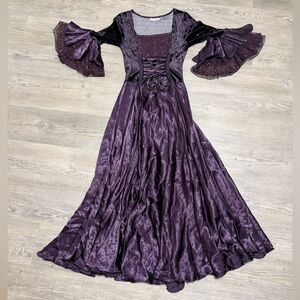 Peace Angel Made in India Women’s Small Dark Purple Dress Renaissance Whimsical